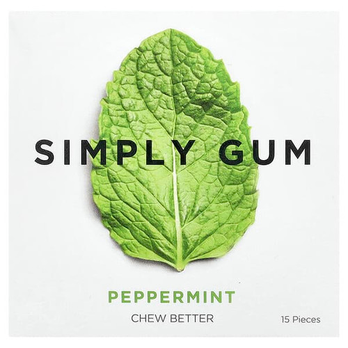 <img alt="3 PACK of Simply Gum, Chewing Gum, Peppermint, 15 Pieces" title="3 PACK of Simply Gum, Chewing Gum, Peppermint, 15 Pieces,852466006016"