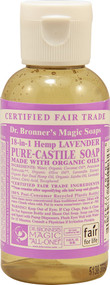 3 PACK of Dr. Bronners Pure Castile Liquid Soap Lavender -- 2 fl oz