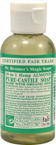 3 PACK of Dr. Bronners Pure Castile Liquid Soap Almond -- 2 fl oz
