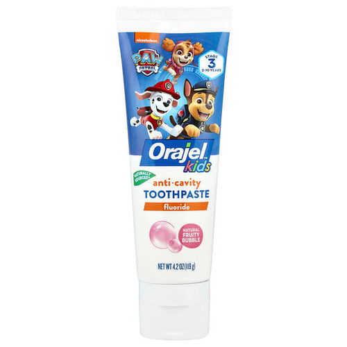 <img alt="3 PACK of Orajel, Kids, Paw Patrol Anticavity Fluoride Toothpaste, 2-10 Years, Natural Fruity Bubble, 4.2 oz (119 g)" title="3 PACK of Orajel, Kids, Paw Patrol Anticavity Fluoride Toothpaste, 2-10 Years, Natural Fruity Bubble, 4.2 oz (119 g),310310320249"
