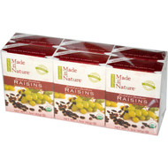 3 PACK of Made in Nature, Organic Dried Raisins, Plump & Rich Supersnacks, 6 Pack, 1.5 oz (42 g) Each
