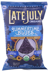3 PACK of Late July Snacks Organic Multigrain Tortilla Chips Gluten Free Summertime Blues -- 5.5 oz