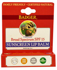 Badger, Sunscreen Lip Balm SPF15 - 0.15 oz
