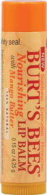 3 PACK of Burts Bees 100% Natural Lip Balm Mango Butter with Beeswax & Fruit Extracts -- 0.15 oz
