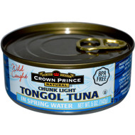3 PACK of Crown Prince Natural, Tongol Tuna, Chunk Light, In Spring Water, 5 oz (142 g)