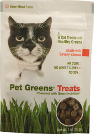 Pet Greens, Treats for Cats,  Savory Salmon - 3 oz