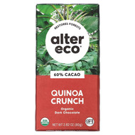 <img alt="Alter Eco, Organic Dark Chocolate Bar, Quinoa Crunch, 60% Cacao, 2.82 oz (80 g)" title="Alter Eco, Organic Dark Chocolate Bar, Quinoa Crunch, 60% Cacao, 2.82 oz (80 g),817670010105"