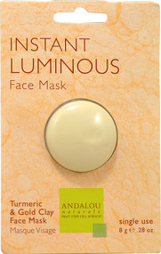 3 PACK of Andalou Naturals, Instant Luminous, Turmeric & Gold Clay Face Mask, .28 oz (8 g)