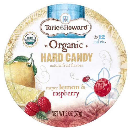 <img alt="Torie & Howard, Organic Hard Candy, Meyer Lemon & Raspberry, 2 oz (57 g)" title="Torie & Howard, Organic Hard Candy, Meyer Lemon & Raspberry, 2 oz (57 g),853715003190"
