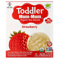 <img alt="Hot Kid, Toddler Mum-Mum, Organic Rice Biscuits, 18+ Months, Strawberry, 12 Packs, 2 Biscuits Each" title="Hot Kid, Toddler Mum-Mum, Organic Rice Biscuits, 18+ Months, Strawberry, 12 Packs, 2 Biscuits Each,686352808640"