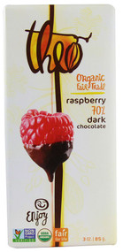 3 PACK of Theo Chocolate Organic 70% Dark Chocolate Bar Raspberry -- 3 oz