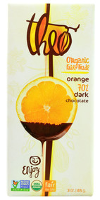 3 PACK of Theo Chocolate Organic 70% Dark Chocolate Bar Orange -- 3 oz