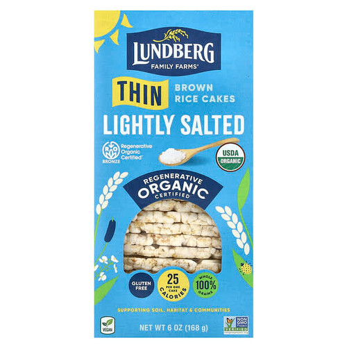 <img alt="Lundberg, Organic Thin Brown Rice Cakes, Lightly Salted, 6 oz (168 g)" title="Lundberg, Organic Thin Brown Rice Cakes, Lightly Salted, 6 oz (168 g),073416000469"
