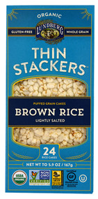 3 PACK of Lundberg Organic Thin Stackers Brown Rice Cakes Lightly Salted -- 5.9 oz