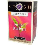 Stash Tea, Premium, Decaf Tea, English Breakfast, 18 Tea Bags, 1.2 oz (36 g)