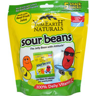 YumEarth, Organic Sour Beans, Assorted Flavors, 5 Snack Packs, 0.7 oz (19.8 g) Each (Discontinued Item)