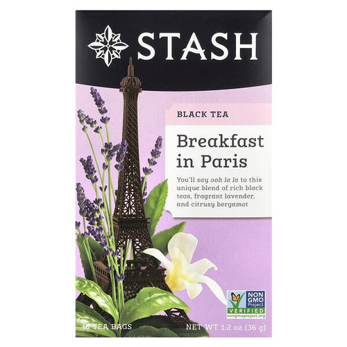 <img alt="Stash Tea, Black Tea, Breakfast in Paris, 18 Tea Bags, 1.2 oz (36 g)" title="Stash Tea, Black Tea, Breakfast in Paris, 18 Tea Bags, 1.2 oz (36 g),077652083132"