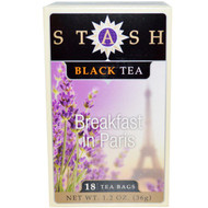 3 PACK OF Stash Tea, Premium, Black Tea, Breakfast in Paris, 18 Tea Bags, 1.2 oz (36 g)