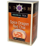 Stash Tea, Premium Herbal Tea, Spice Dragon Red Chai, Caffeine Free, 18 Tea Bags, 1.2 oz (36 g)