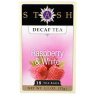 Stash Tea, Decaf Tea, Raspberry & White, 18 Tea Bags, 1.1 oz (32 g)