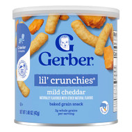<img alt="Gerber, Snacks for Baby, Lil Crunchies, Baked Grain Snack, 8+ Months, Mild Cheddar, 1.48 oz (42 g)" title="Gerber, Snacks for Baby, Lil Crunchies, Baked Grain Snack, 8+ Months, Mild Cheddar, 1.48 oz (42 g),015000048303"