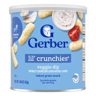 <img alt="Gerber, Snacks for Baby, Lil Crunchies, Baked Grain Snack, 8+ Months, Veggie Dip, 1.48 oz (42 g)" title="Gerber, Snacks for Baby, Lil Crunchies, Baked Grain Snack, 8+ Months, Veggie Dip, 1.48 oz (42 g),015000048310"