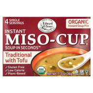 <img alt="Edward & Sons, Instant Miso-Cup, Traditional with Tofu, 4 Single Servings, 1.3 oz (36 g)" title="Edward & Sons, Instant Miso-Cup, Traditional with Tofu, 4 Single Servings, 1.3 oz (36 g),043182000925"