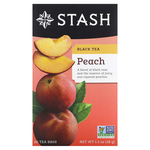 <img alt="Stash Tea, Black Tea, Peach, 20 Tea Bags, 1.3 oz (38 g)" title="Stash Tea, Black Tea, Peach, 20 Tea Bags, 1.3 oz (38 g),077652082555"