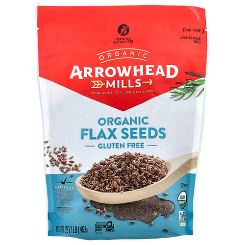 <img alt="Arrowhead Mills, Organic Flax Seeds, Gluten Free, 1 lb (453 g)" title="Arrowhead Mills, Organic Flax Seeds, Gluten Free, 1 lb (453 g),074333476849"