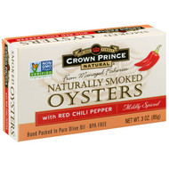 3 PACK of Crown Prince Natural, Smoked Oysters, with Red Chili Pepper, 3 oz (85 g)