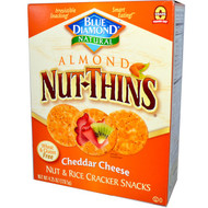3 PACK of Blue Diamond Almond Nut-Thins Nut & Rice Cracker Snacks Cheddar Cheese -- 4.25 oz