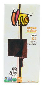 3 PACK of Theo Chocolate Organic 85% Dark Chocolate Bar Unflavored -- 3 oz