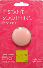 3 PACK of Andalou Naturals, Instant Soothing, 1000 Roses Rosewater Face Mask, .28 oz (8 g)