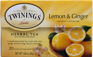 3 PACK of Twinings Herbal Tea Lemon and Ginger -- 20 Tea Bags