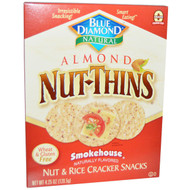 3 PACK of Blue Diamond Almond Nut-Thins Nut & Rice Cracker Snacks Smokehouse -- 4.25 oz