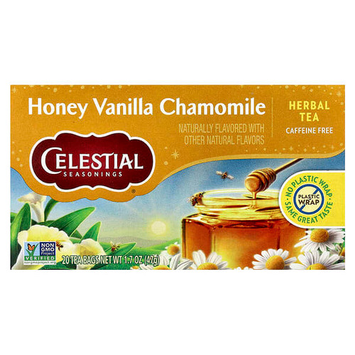 <img alt="Celestial Seasonings, Herbal Tea, Honey Vanilla Chamomile, Caffeine Free, 20 Tea Bags, 1.7 oz (47 g)" title="Celestial Seasonings, Herbal Tea, Honey Vanilla Chamomile, Caffeine Free, 20 Tea Bags, 1.7 oz (47 g),070734053078"