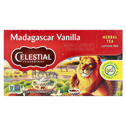<img alt="Celestial Seasonings, Herbal Tea, Madagascar Vanilla, Caffeine Free, 20 Tea Bags, 1.5 oz (43 g)" title="Celestial Seasonings, Herbal Tea, Madagascar Vanilla, Caffeine Free, 20 Tea Bags, 1.5 oz (43 g),070734070761"