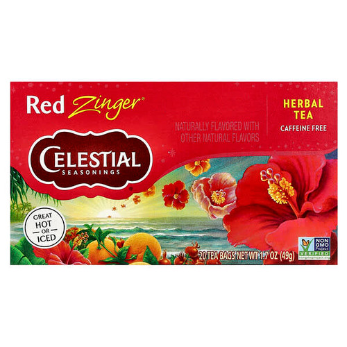 <img alt="Celestial Seasonings, Herbal Tea, Red Zinger, Caffeine Free, 20 Tea Bags, 1.7 oz (49 g)" title="Celestial Seasonings, Herbal Tea, Red Zinger, Caffeine Free, 20 Tea Bags, 1.7 oz (49 g),070734000027"