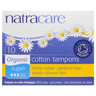 Natracare Organic Cotton Tampons Super without Applicator -- 10 Tampons