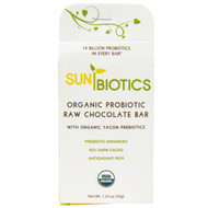 3 PACK of Sunbiotics Probiotic Chocolate Bar with Organic Yacon Prebiotics -- 1.1 oz