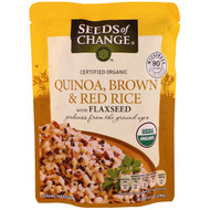 3 PACK of Seeds of Change Organic Quinoa Brown & Red Rice with Flaxseed MICROWAVE POUCH -- 8.5 oz