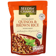 3 PACK of Seeds of Change Organic Quinoa & Brown Rice with Garlic Microwave Pouch -- 8.5 oz