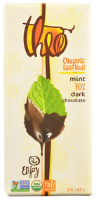 3 PACK of Theo Chocolate Organic 70% Dark Chocolate Bar Mint -- 3 oz