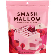 3 PACK of Smashmallow Snackable Marshmallows Strawberries & Cream -- 4.5 oz
