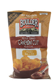 3 PACK of Boulder Canyon Natural Foods Canyon Cut Kettle Cooked Potato Chips Honey Bar-B-Que -- 6.5 oz