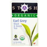 Stash Tea, Premium, Organic, Black & Green Tea, Earl Grey, 18 Tea Bags, 1.1 oz (33 g)