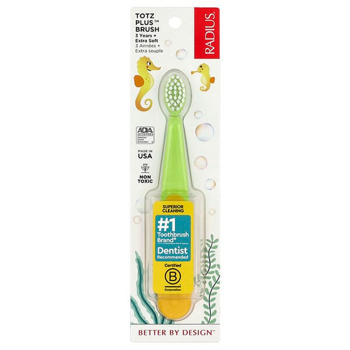 <img alt="RADIUS, Totz Plus Brush, 3 Years +, Extra Soft, Green-Yellow, 1 Toothbrush" title="RADIUS, Totz Plus Brush, 3 Years +, Extra Soft, Green-Yellow, 1 Toothbrush,085178003152"