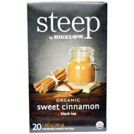 Bigelow, Steep, Black Tea, Organic Sweet Cinnamon, 20 Tea Bags, 1.60 oz (45 g)