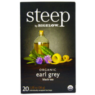 3 PACK of Bigelow Tea Steep Organic Black Tea Earl Grey -- 20 Tea Bags
