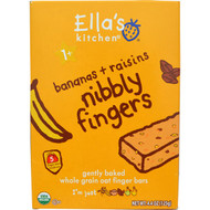 Ellas Kitchen, Nibbly Fingers, Bananas + Raisins, 5 Bars, 4.4 oz (8 g) Each